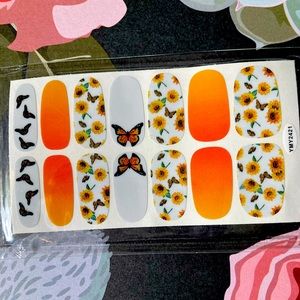 5 for $20 Nail Wraps: Monarch Sunflower